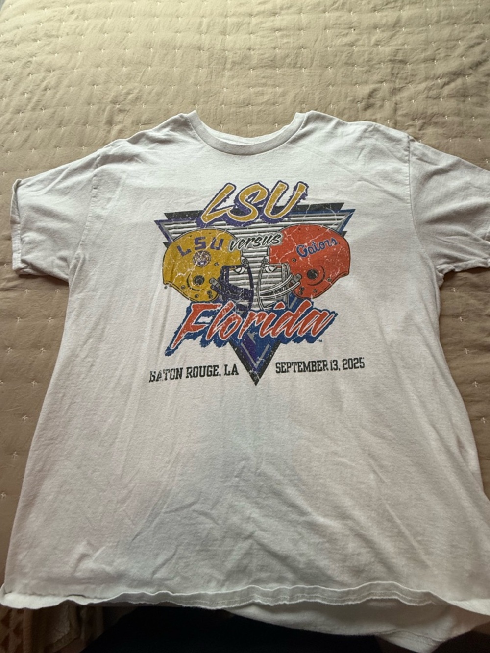 Blue 84 LSU vs Florida Graphic Tee - White, Yellow, Orange, Blue